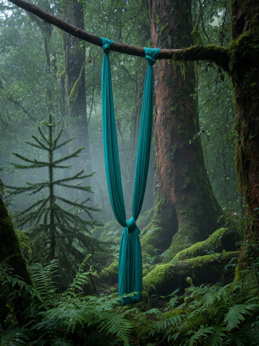 Tela aérea en el bosque de Panguipulli